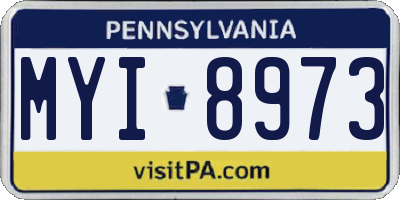 PA license plate MYI8973