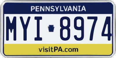 PA license plate MYI8974