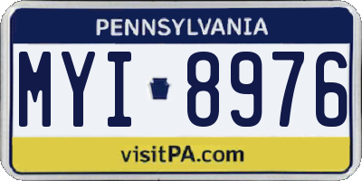 PA license plate MYI8976