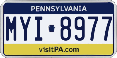 PA license plate MYI8977