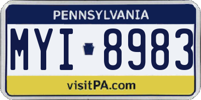 PA license plate MYI8983