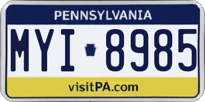 PA license plate MYI8985