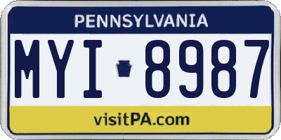 PA license plate MYI8987