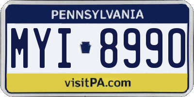 PA license plate MYI8990