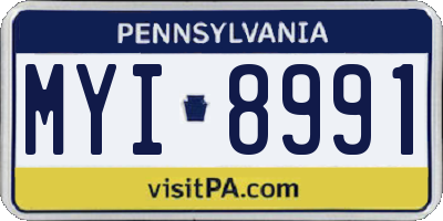 PA license plate MYI8991
