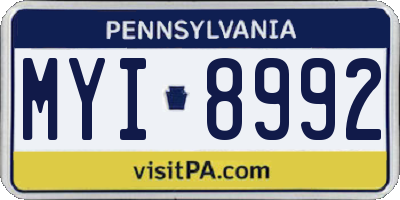 PA license plate MYI8992