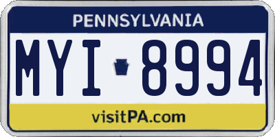 PA license plate MYI8994