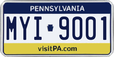 PA license plate MYI9001