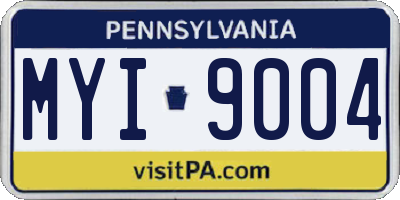 PA license plate MYI9004