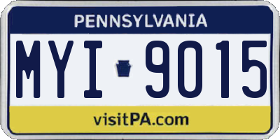PA license plate MYI9015
