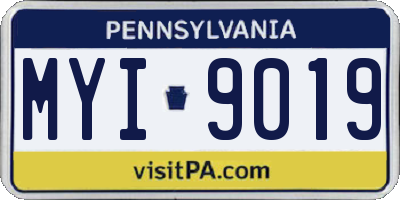 PA license plate MYI9019