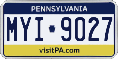PA license plate MYI9027