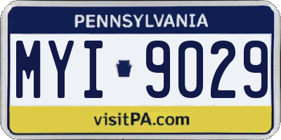 PA license plate MYI9029