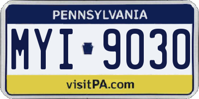 PA license plate MYI9030