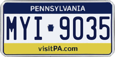 PA license plate MYI9035