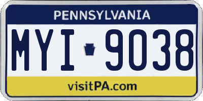 PA license plate MYI9038