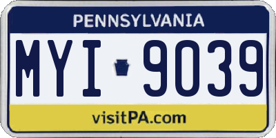 PA license plate MYI9039