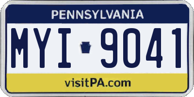 PA license plate MYI9041