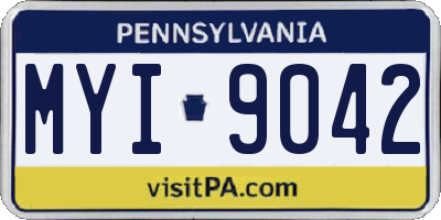 PA license plate MYI9042