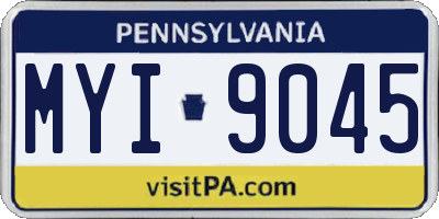 PA license plate MYI9045