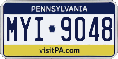 PA license plate MYI9048