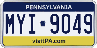 PA license plate MYI9049