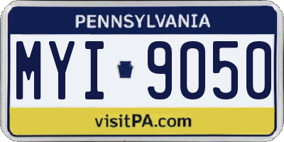 PA license plate MYI9050