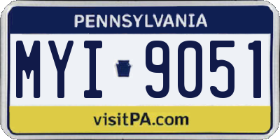 PA license plate MYI9051