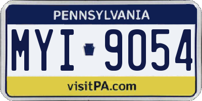 PA license plate MYI9054