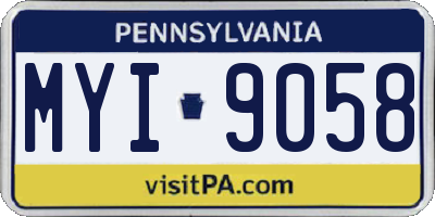PA license plate MYI9058