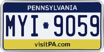 PA license plate MYI9059