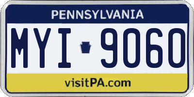 PA license plate MYI9060