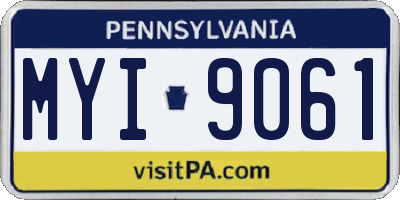 PA license plate MYI9061