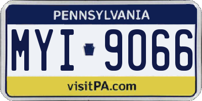 PA license plate MYI9066