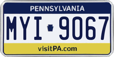 PA license plate MYI9067