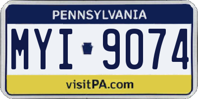 PA license plate MYI9074
