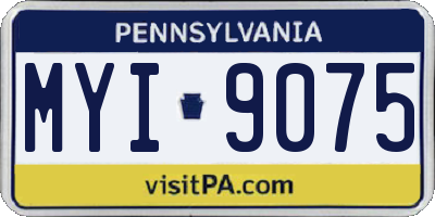 PA license plate MYI9075