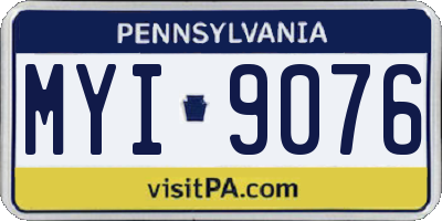 PA license plate MYI9076