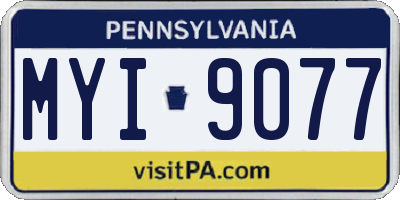 PA license plate MYI9077