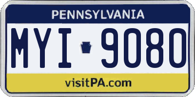 PA license plate MYI9080