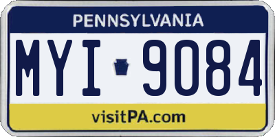 PA license plate MYI9084