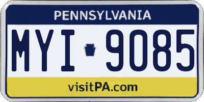 PA license plate MYI9085