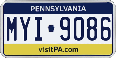 PA license plate MYI9086