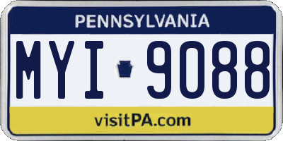 PA license plate MYI9088
