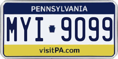 PA license plate MYI9099