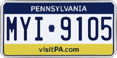 PA license plate MYI9105