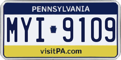 PA license plate MYI9109