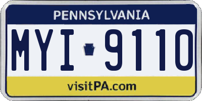 PA license plate MYI9110