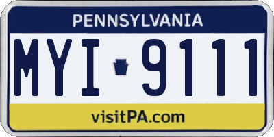 PA license plate MYI9111