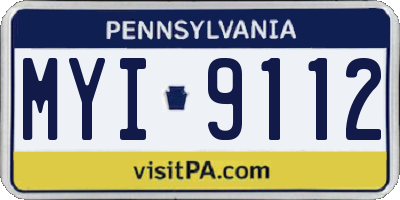 PA license plate MYI9112